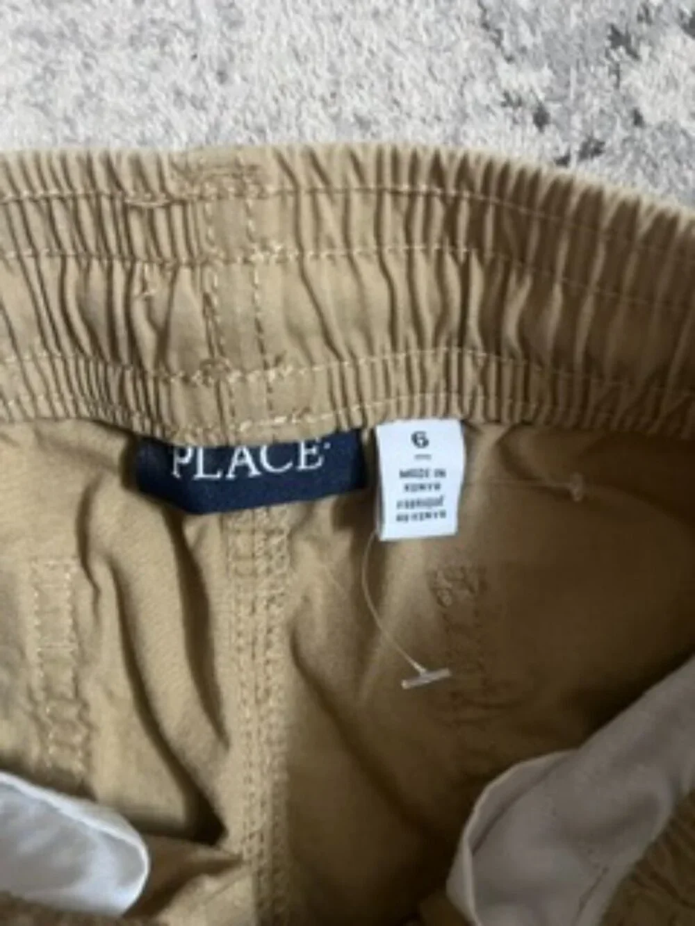 🧡3/$15 NWOT Place Beige Pull-On Cargo Pants Kids 6